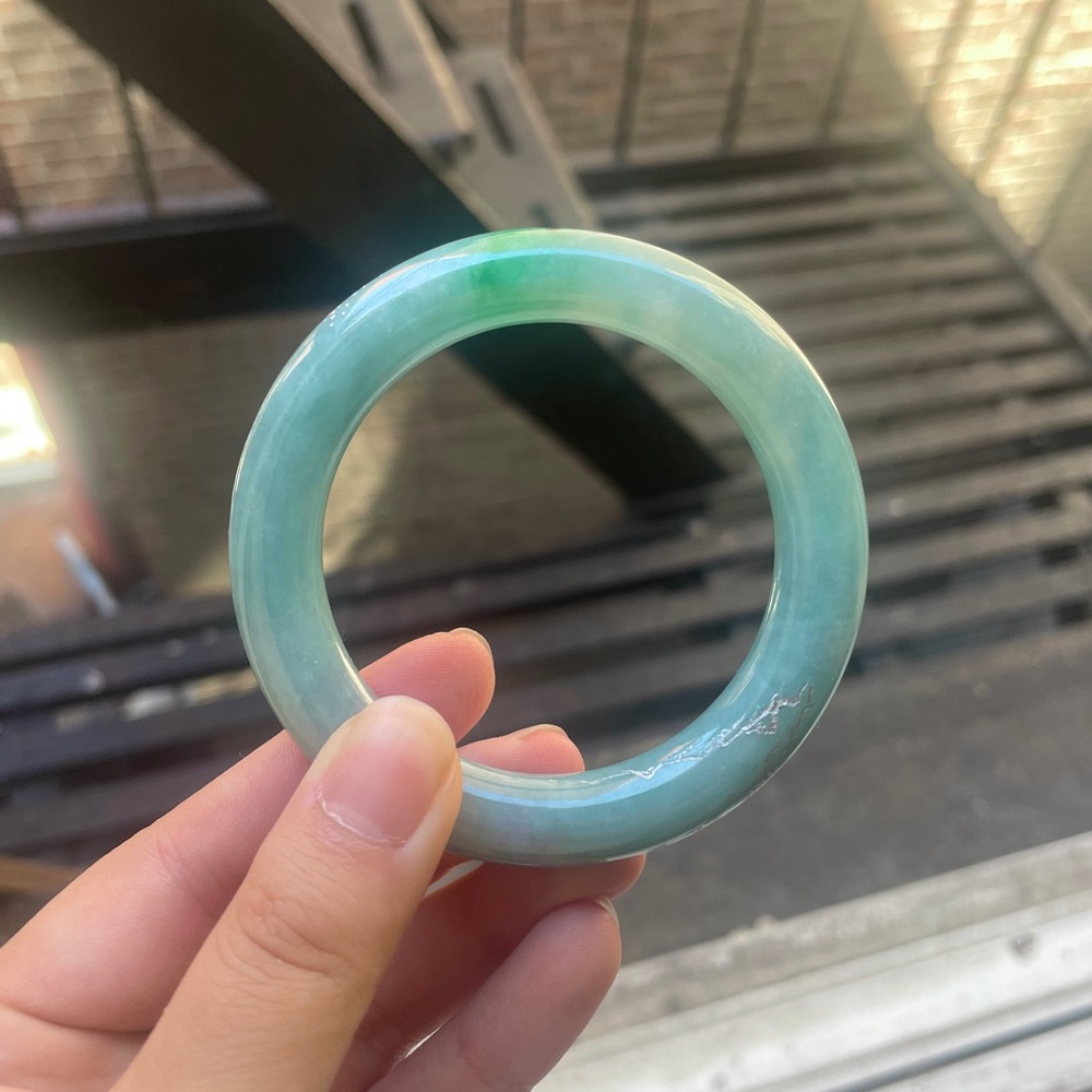 Grade A Rare Tri-Color Jadeite Bangle 53mm